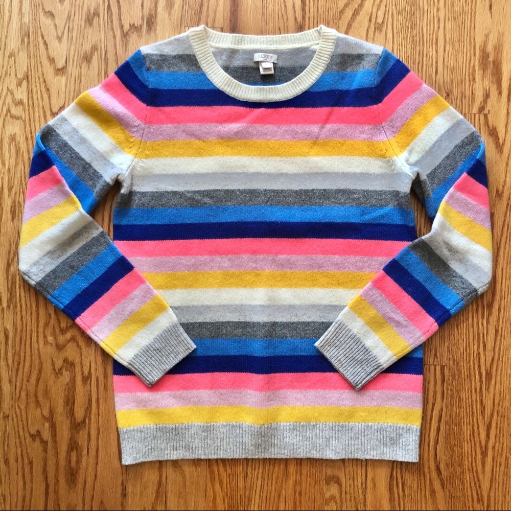🌈 J. Crew Rainbow Stripe Sweater